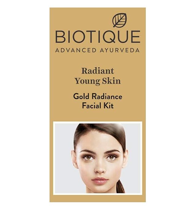 Biotique Gold Radiant Skin Youth Facial| 6-Step Facial Kit for Radiant Skin| Ayurvedic and Organically Pure| 100% Botanical Extracts| Suitable for All Skin Types | 65gm - Image 3