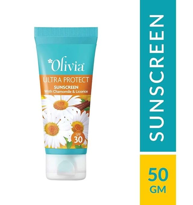 Olivia Sunscreen SPF 30 with UVA, UVB Protection | Sunscreen SPF 30 for For Even Toned & Glowing Skin, No White Cast | Effective Sun Protection | Ultra Protect ++ For Men & Women - 50g - Image 2