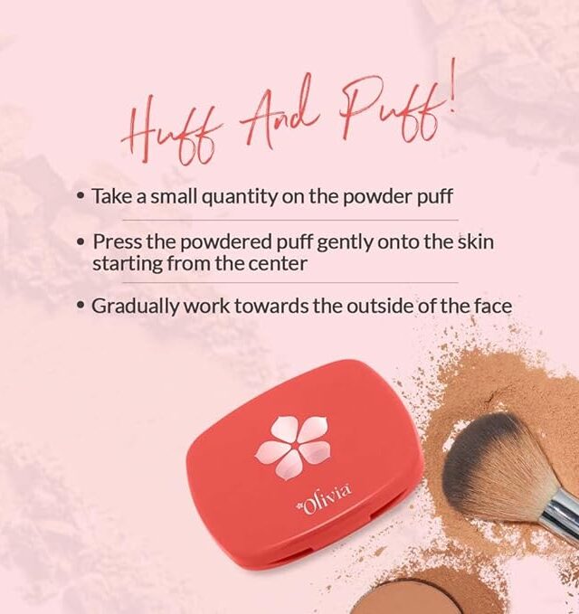 Olivia Weightless Matte Finish Compact Powder - 10g, Non Oily Matte Look, Pore Minimizing, Full Coverage Face Makeup, Evens Out Complexion, Hides Imperfections For All Skin Types - 02 Milky Glow - Image 6