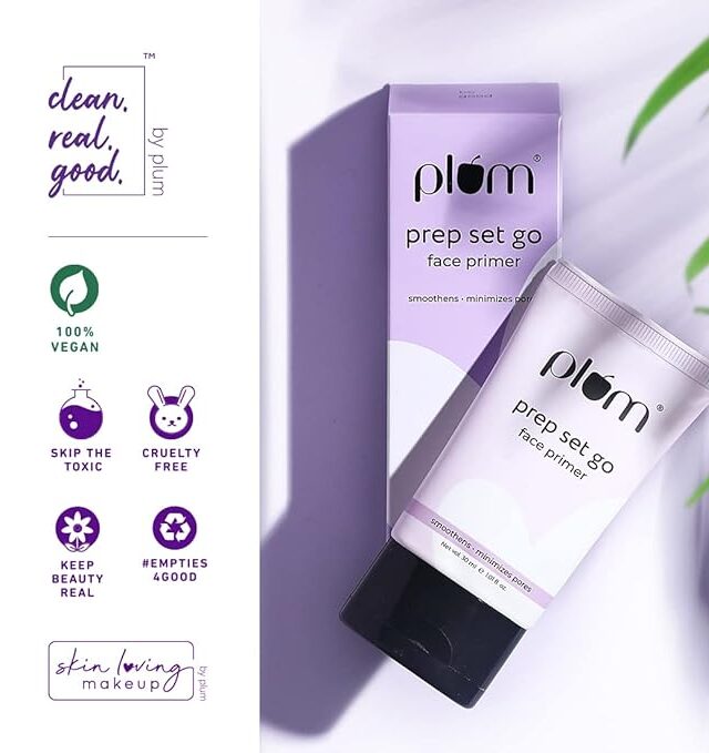 Plum Prep Set Go Face Primer | Minimizes Pores | Weightless Formula | 100% Vegan & Cruelty Free | 30 ml - Image 2