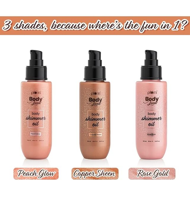 Plum BodyLovin’ Body Shimmer Oil - Copper Sheen | Intense colour payoff | Non-greasy | Long-lasting shimmer | Deep moisture |Fruity Fragrance - Image 7