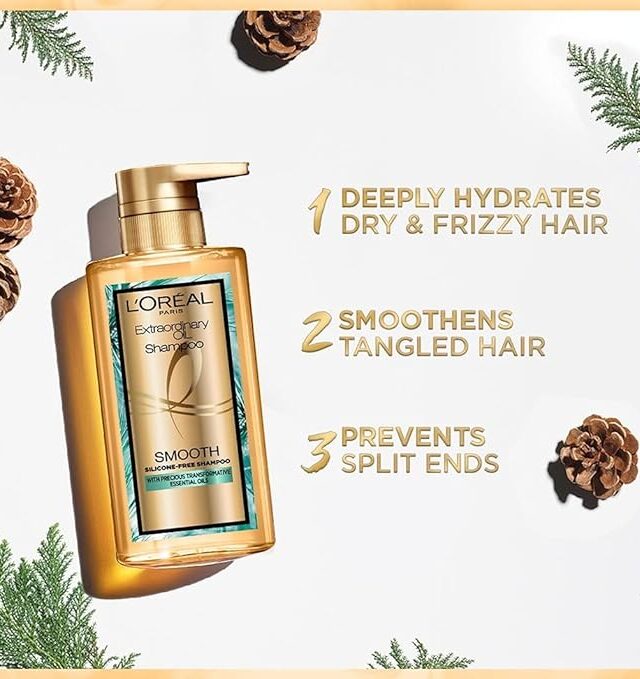 L'Oreal Paris Extraordinary Oil Smooth Shampoo 440ml with Conditioner 440ml Free - Image 6