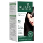 Biotique Herbcolor Conditioning Hair Colour l Ammonia Free Hair Color l 9 Organic Herbal Extracts l Natural and Healthy Shine l 50g + 110ml| Brown 4N (Pack of 1)