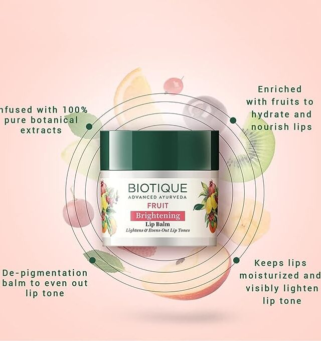 Biotique Fruit Whitening/Brightening Lip Balm | Hydrated and Nourishing Lips| Visibly Lighter Lips | Evens Out Lip Tone | De-pigmentation Balm |100% Botanical Extracts| All Skin Types | 12G - Image 3