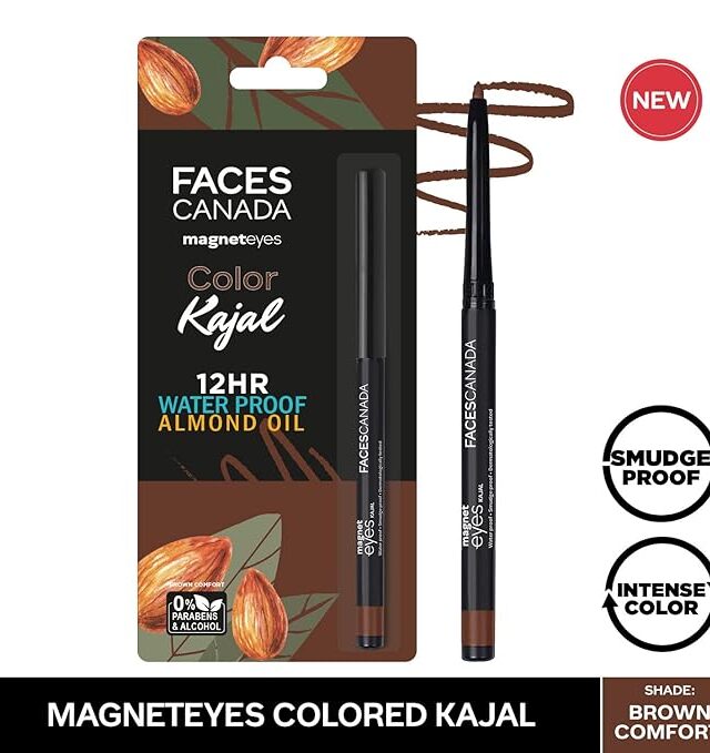 FACES CANADA Magneteyes Color Kajal - Brown Comfort 03, 0.30g | Highly Pigmented Kohl | 12 Hr Long Stay | Matte Finish | Single Stroke Glide | Water Proof | Smudge Proof | Almond Oil Enriched - Image 2