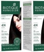 Biotique Herbcolor Conditioning Hair Colour l Ammonia Free Hair Color l 9 Organic Herbal Extracts l Natural and Healthy Shine l 50g + 110ml| Brown 4N (Pack of 2)