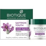 Biotique Saffron Dew Youthful Moisturizer | Protects Skin Cells | Prevents Ageing and Retains Youthful Glow | 100% Botanical Extracts | Suitable for All Skin Types | 50g