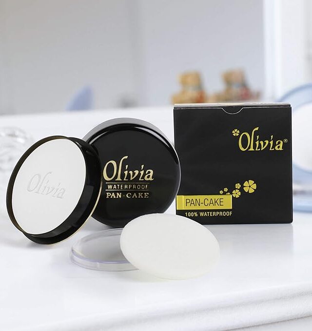 Olivia Waterproof Pan Cake White Powder Makeup Concealer 25g Shade No. 20 shimmering Finish - Image 3