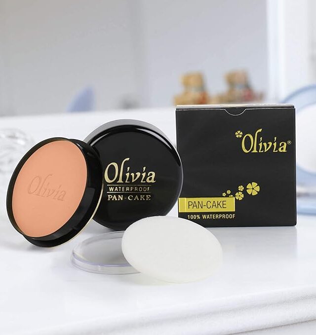 Olivia Waterproof Almond Dust Makeup Cream Concealer Pan Cake -25g, Shade No.26 Matte Finish - Image 4