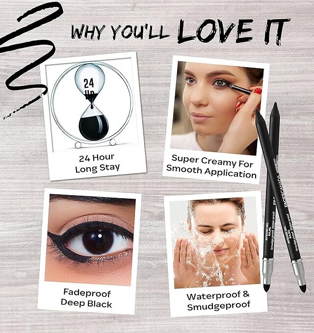 FACESCANADA Ultime Pro Intense Gel Kajal With Smudger & Sharpener - Black, 1.2 g | 24 Hr Long Stay | Waterproof & Smudgeproof | One Swipe Smooth Application | 3-in-1 Kajal, Eyeliner, Smokey Eyeshadow - Image 4