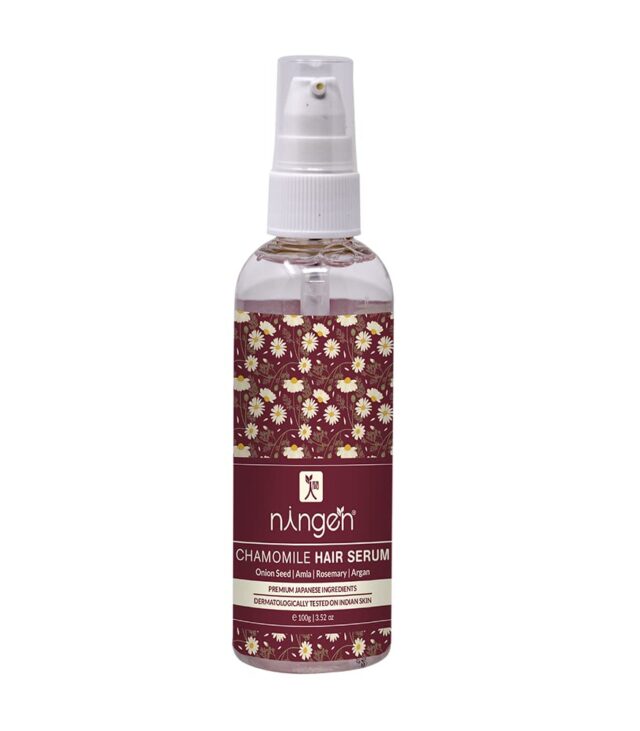 Ningen Chamomile Hair Serum I Infused with Onion Oil, Amla, Rosemary, Argan I Dermatologically Tested, Paraben Free I Reduce Dandruff, Promote Hair Growth, Prevent Split Ends I 100g, Brown