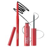 FACES CANADA Magneteyes Eye Makeup Combo - Black Eyeliner (3.5ml) and Black Kajal (0.35g) | Intense Matte Finish | Quick Drying | 24HR Long Lasting | One Stroke Smooth Glide