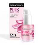 FACESCANADA Pink Aloe Vera Fresh Eyes Serum For Under-Eye Care, 15ml | Squalene, Witch Hazel & Quinoa Extracts | Anti-Ageing, Brightening & Intense Hydration | Helps Reduce Puffy Eyes & Dark Circles