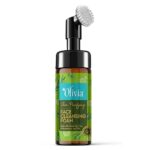 Olivia Skin Purifying Face Cleansing Foam, Built in Brush Face Wash for Deep Cleansing, Massage, exfoliate, Glowing Bright Skin with Salisylic Acid, Tea Tree, & Rosemarry Leaf Oil - 150ml