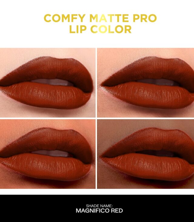 FACESCANADA Comfy Matte Pro Liquid Lipstick - Magnifico Red 01, 5.5 ml | 10HR Longstay | Intense Color | Macadamia Oil & Olive Butter Infused | Lightweight Super Smooth | No Dryness | No Alcohol - Image 3