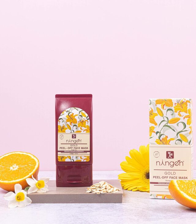 Ningen Gold Peel Off Face Mask I Essence of Pure Gold, Orange and Oats Extracts I Dermatologically Tested, Paraben Free I Helps Remove Impurities, Dirt, Makes Skin Look young and Rejuvenated I 100g - Image 2