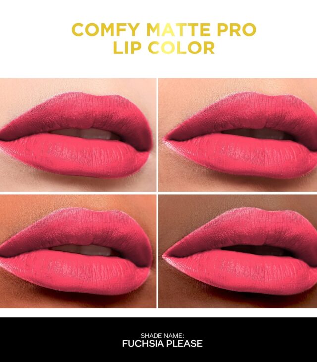 FACESCANADA Comfy Matte Pro Liquid Lipstick - Fuchsia Please 06, 5.5 ml | 10HR Longstay | Intense Color | Macadamia Oil & Olive Butter Infused | Lightweight Super Smooth | No Dryness | No Alcohol - Image 3