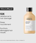 L'OREAL PROFESSIONNEL PARIS Absolut Repair Shampoo For Damaged & Weakend Hair, 300ML |Professional Hair Repairing Shampoo - Image 3