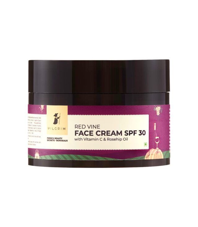 PILGRIM French Red Vine Face Cream with SPF 30 Sunscreen + Free Tea Tree Purifying Toner