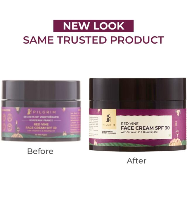 PILGRIM French Red Vine Face Cream with SPF 30 Sunscreen + Free Tea Tree Purifying Toner - Image 3