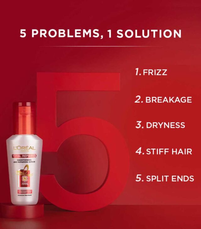 L'Oreal Paris Repairing Shampoo + Restoring Conditioner + Smoothening and Repairing Serum - Image 3
