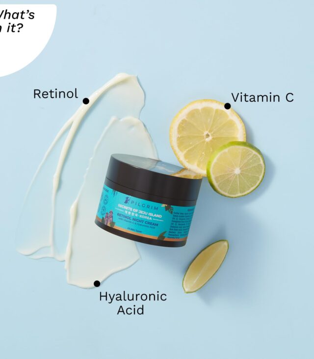 PILGRIM Korean Retinol Anti Aging Night Cream with Hyaluronic Acid & Vitamin C  + Free Tea Tree Purifying Toner - Image 4