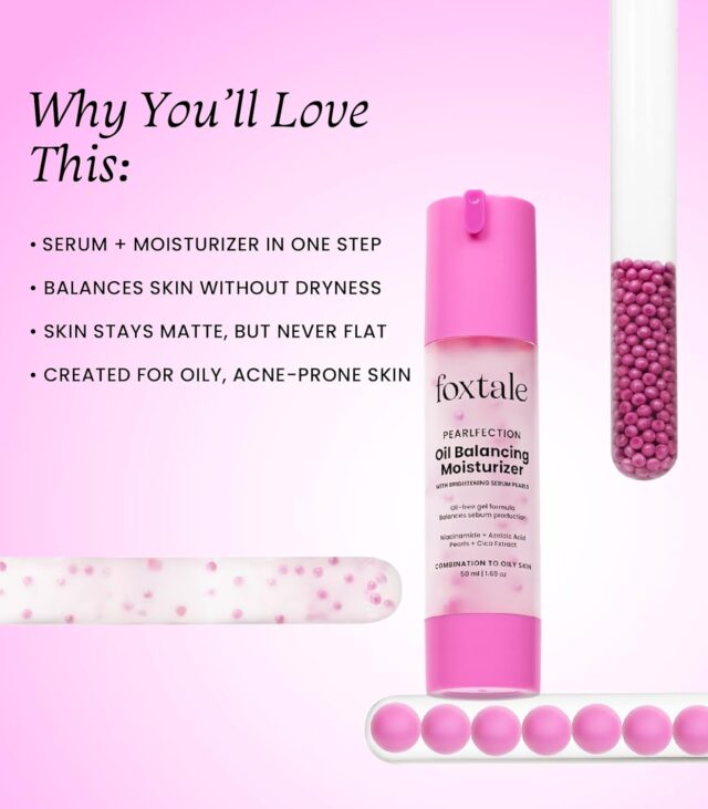 Foxtale Oil Balancing Moisturizer with Niacinamide, Azelaic Acid Pearls & Cica | 8+ Hours Shine-Free Hydration, Pearlescent Glow, Smooth Texture | Lightweight & Non-Comedogenic | 50ml - Image 3
